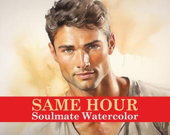 SAME HOUR Draw My Soulmate In Watercolor Style | Fast Delivery | Artist Psychic Drawing Reading Love | Soulmate Reading | Within One Hour