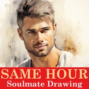 ZELFDE UUR Soulmate tekening in aquarelstijl | Snelle levering | Kunstenaar Paranormale Tekening Lezing Liefde | Soulmate-lezing | Aquarelstijl