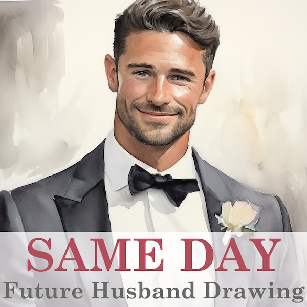 SAME DAY Future Husband Soulmate Watercolor Style | Fast Delivery | Psychic Drawing Reading Love | Soulmate Reading | Within One Day