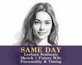 SAME DAY Lesbian Soulmate Sketch | LGBTQ+ Psychic Love Drawing | Personality & Timing | Future Wife Reading | Fast Delivery