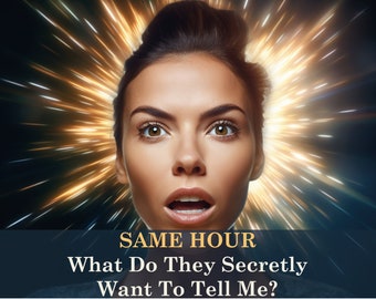 May include: A woman with brown hair and brown eyes looks surprised with a bright light radiating from her head. The text "SAME HOUR What Do They Secretly Want To Tell Me?" is below her face.