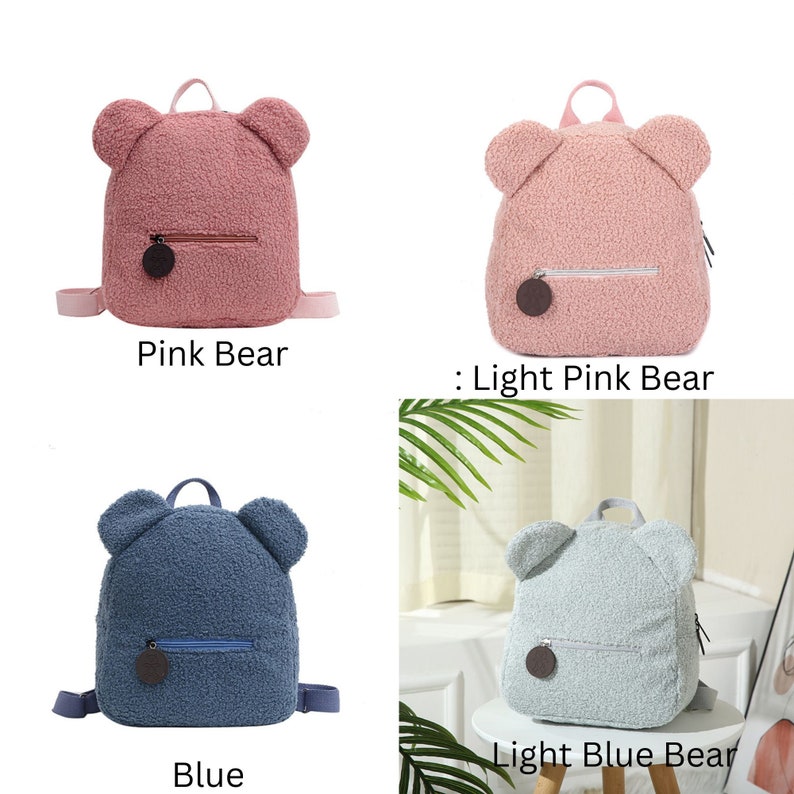 Personalized Teddy bear Backpack Bag, Teddy Bear Bag for Kids, Animal Backpack Bag, Name Initial Bear Bag, Cute Bag for Kids image 7