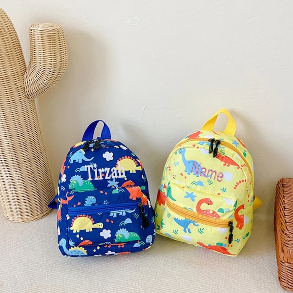 Personalisierter Tierrucksack, bestickter Kindermini-Rucksack, bunter Dinosaurier-Rucksack-Rucksack, Kleinkind-Zoo-Kreaturen, Weihnachtsgeschenke,