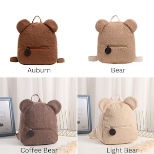 Personalized Teddy bear Backpack Bag, Teddy Bear Bag for Kids, Animal Backpack Bag, Name Initial Bear Bag, Cute Bag for Kids image 6