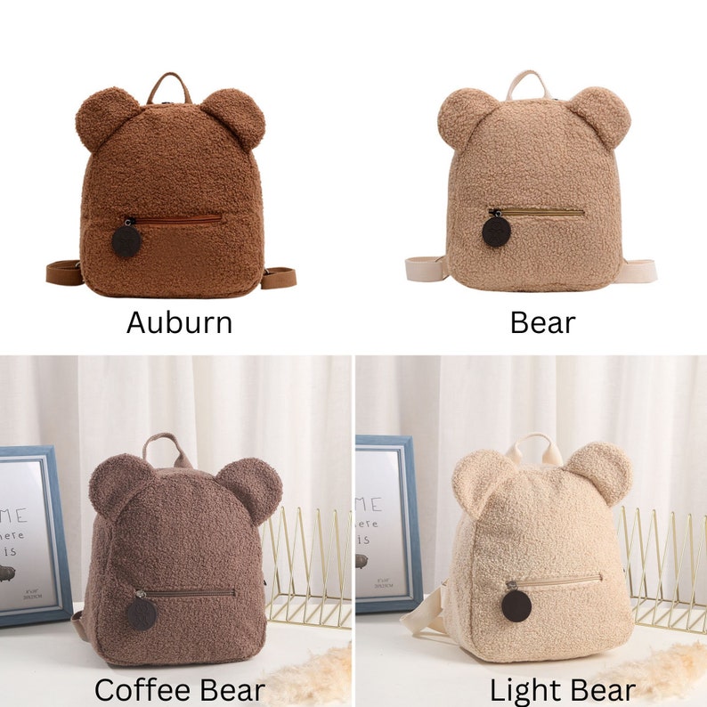 Personalized Teddy bear Backpack Bag, Teddy Bear Bag for Kids, Animal Backpack Bag, Name Initial Bear Bag, Cute Bag for Kids image 6