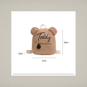 Personalized Teddy bear Backpack Bag, Teddy Bear Bag for Kids, Animal Backpack Bag, Name Initial Bear Bag, Cute Bag for Kids image 5