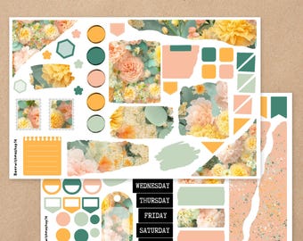 Flora - Printable Journaling Sticker Kit | Junk journaling, Scrapbook Journaling, Planning, Memory Planning