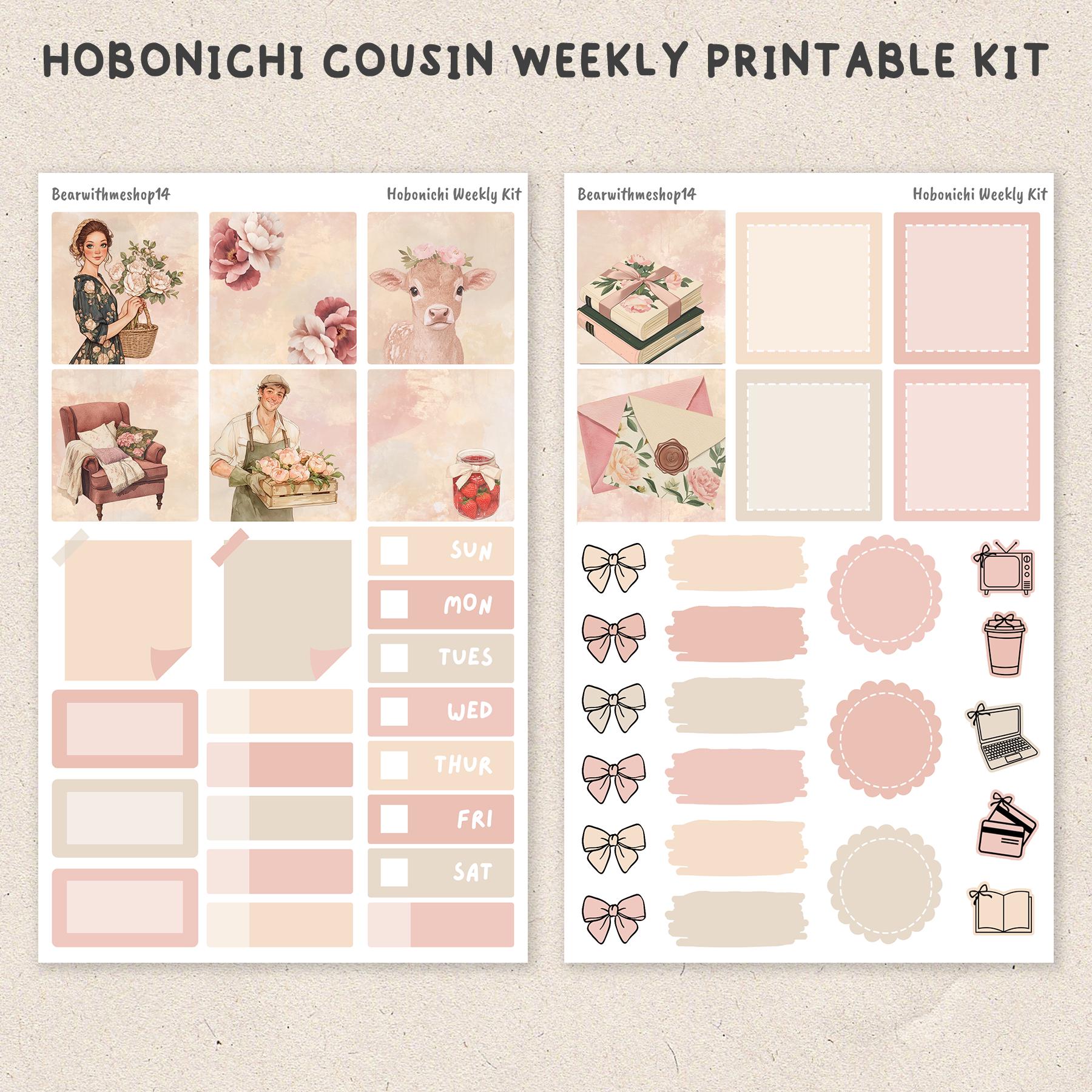 Mabel | Hobonichi Cousin Weekly Kit | Printable Planner Stickers | 4pg ...