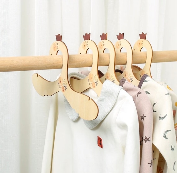 Small Wooden Hangers Baby Clothes Hangers Animal Shape Hangers