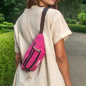 Handmade Hemp Crossbody Bag , Adjustable Waist Bag , Festival Hip Bag , Boho Fanny Pack For Travel , Hemp Bum Bag , Shoulder Bag , Belt Bag
