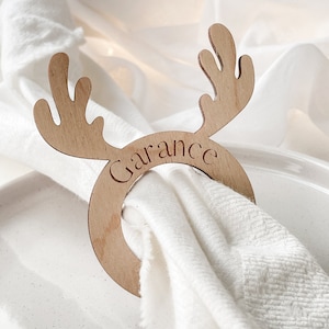 Christmas place cards, personalized wooden napkin rings