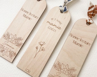 Personalized wooden bookmark Grandfather's Day, mistress gift, master, Atsem nanny gift, end of year Christmas gift