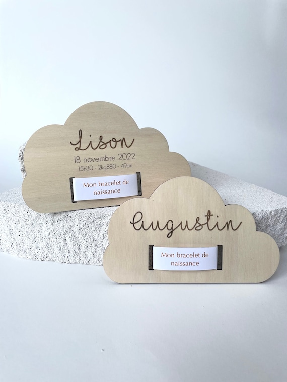 Carte de naissance pour bracelet bébé, Support bracelet naissance