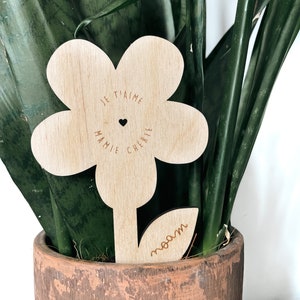 Topper in legno per piante, regalo per insegnante di tata, cartello in legno personalizzato per piante, regalo per nonna mamma, fine anno scolastico