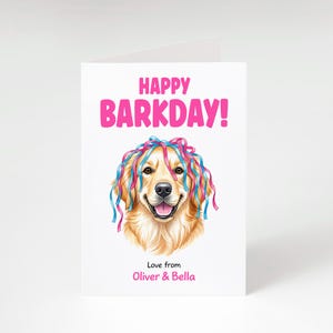 Personalised Golden Retriever Birthday Card: Watercolour Dog Lover Gift