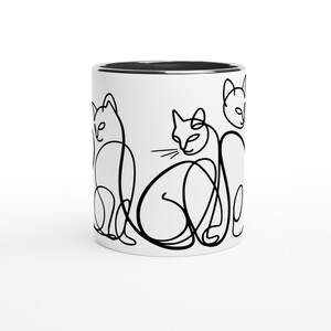 Cat Line Art Mug | Ceramic Coffee Cup Gift for Cat Lovers | Minimalist Cat Design | Cute Cat Mug | Perfect for Cat Lovers
