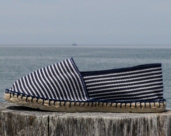 Striped Espadrilles, Handmade French Riviera Style Shoes