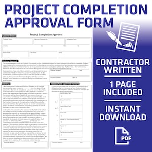Formulário de conclusão de projeto de construção para aprovação do cliente, liberação de garantia e informações de garantia