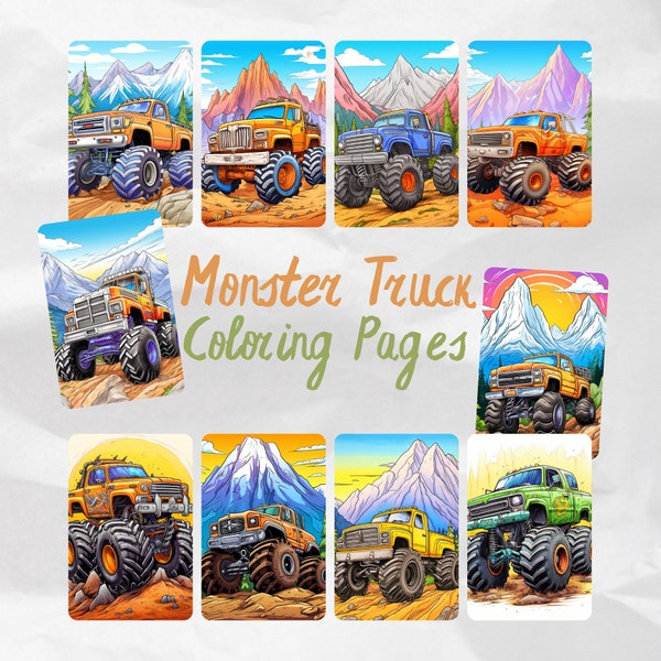 Monster Truck Coloring Pages For Kids Toddlers Preschoolers Toddlers Coloring Book Simple Coloring Pages Vehicles Homeschool Printable