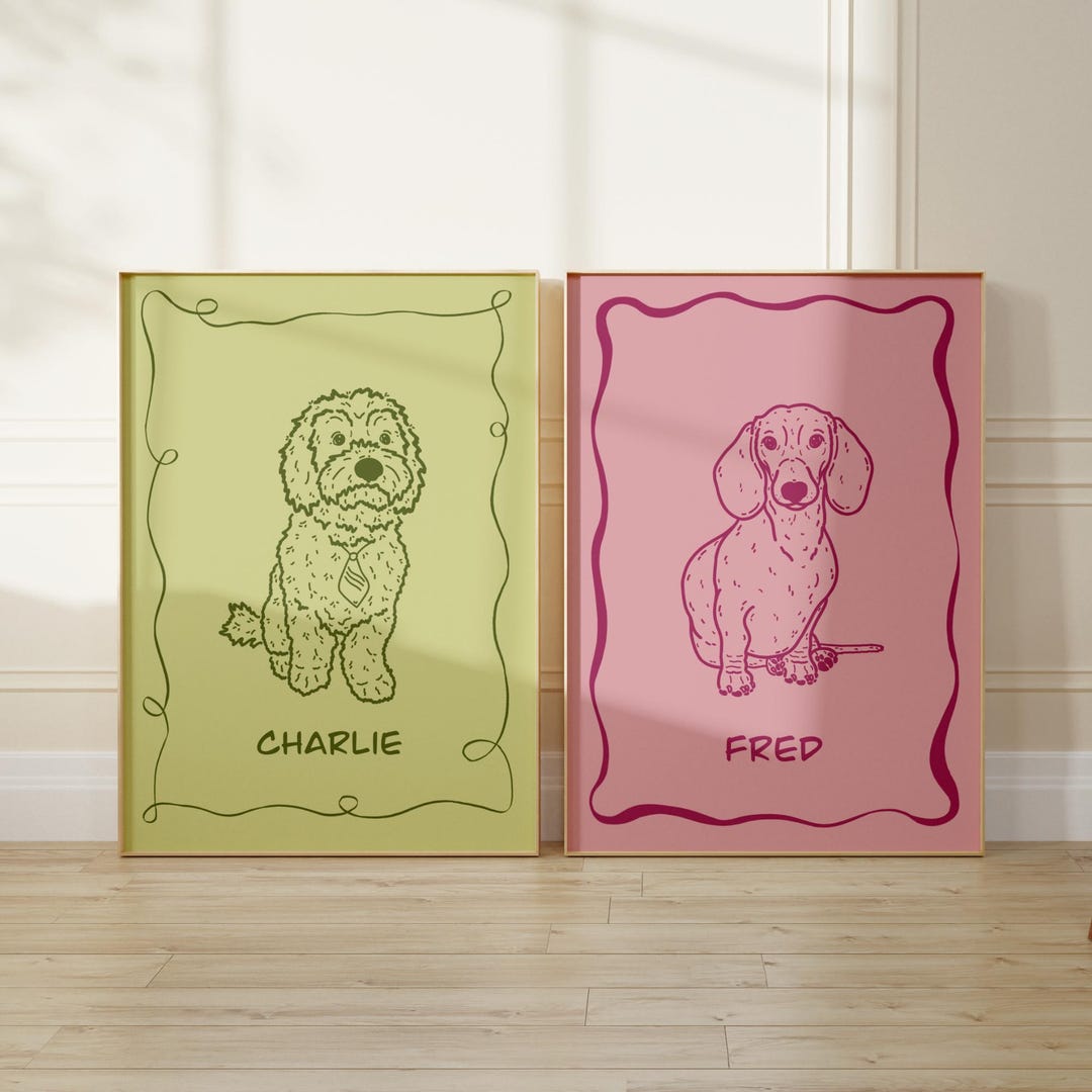 Badly Drawn Custom Dog Portrait: Personalized Dog Mom Gift 100% Hand ...
