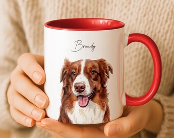 Custom Dog Remembrance Gifts, Personalized Watercolor Pet Mug from Photo, Pet Portrait Coffee Cup, Gift For Dog Lovers, Cat Mugs