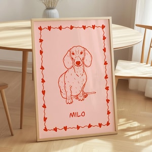 Valentine’s Day Badly Dog Portrait Custom Badly Drawn Pet Portrait Custom Ugly Dog Portrait Personalized Unique Caricature Pet Commission