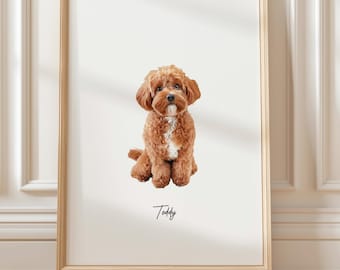 Miniaturowy portret psa ze zdjęcia, niestandardowy portret zwierzaka wykonany akwarelą, niestandardowe małe obrazy, malowanie zwierzaka, prezent dla mamy psa, miniaturowy portret akwarelowy