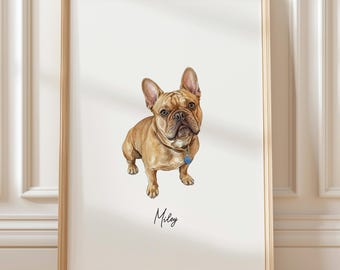 Portret psa wykonany akwarelą na zamówienie, miniaturowy portret zwierzaka, ręcznie malowany portret zwierzaka, mała akwarela, upominek na pamiątkę po zwierzaku, utrata zwierzaka