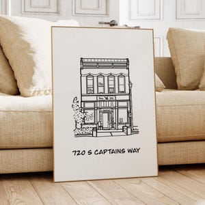Custom Store Sketch From Photo, Custom Storefront Painting, Commercial Building Portrait, Restaurant Painting, Gift for Business Owners