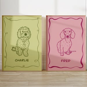 Badly Drawn Custom Dog Portrait: Personalized Dog Mom Gift 100% Hand Draw