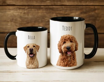 Personalized Dog and Cat Mug, Custom Pet Mug, Custom Coffee Mug, Mug Gift for Pet Lovers, Cat Mom Gift, Dog Mom Gifts
