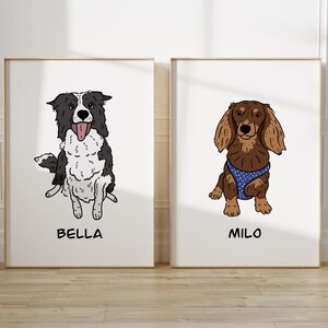 Croquis personnalisé de portrait d'animal de compagnie mal dessiné Portrait de chien mal dessiné personnalisé Portrait d'animal de compagnie moche personnalisé Art de chien minimaliste Poster pour animal de compagnie unique