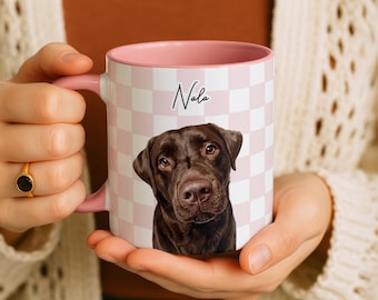 Personalized Chess Cup with Pet, Custom Dog Mug for Family Friend Couple Pet Lovers, Watercolor custom mug, Gift for Fathers Day, Dog Gift