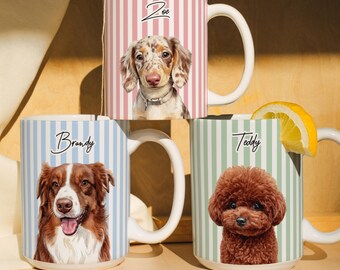 Personalized Dog and Cat Mug, Custom Pet Portrait Mug, Custom Cat gift, Custom Photo Mug, Pet Memorial Gift, Dog Mom Gift, Cat Mom Gift
