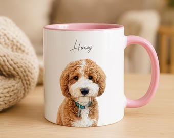 Christmas Mug For Pet Parents, Custom Dog Lover Gift, Coffee Mug, Pet Portrait, Pet gifts, Dog Dad Gift, Cat Mom Gift, Gift for her