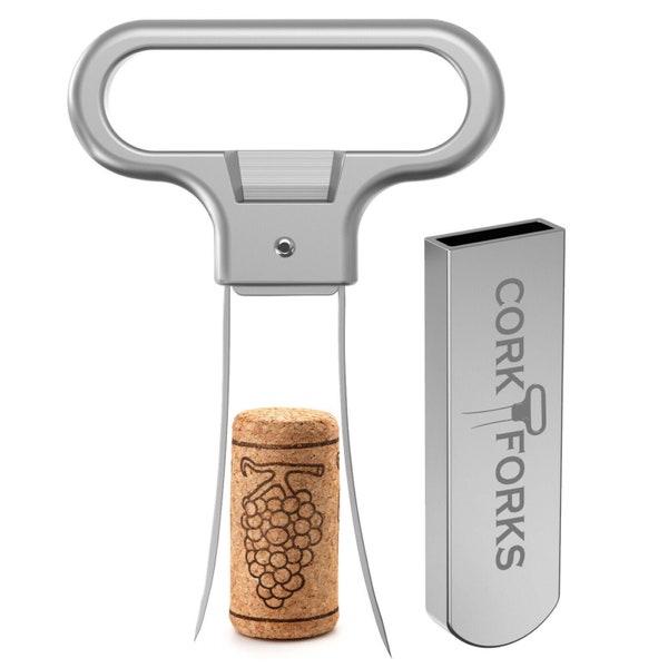 Professional Wine Bottle Opener, Two Prong Cork Puller - Unique Gift