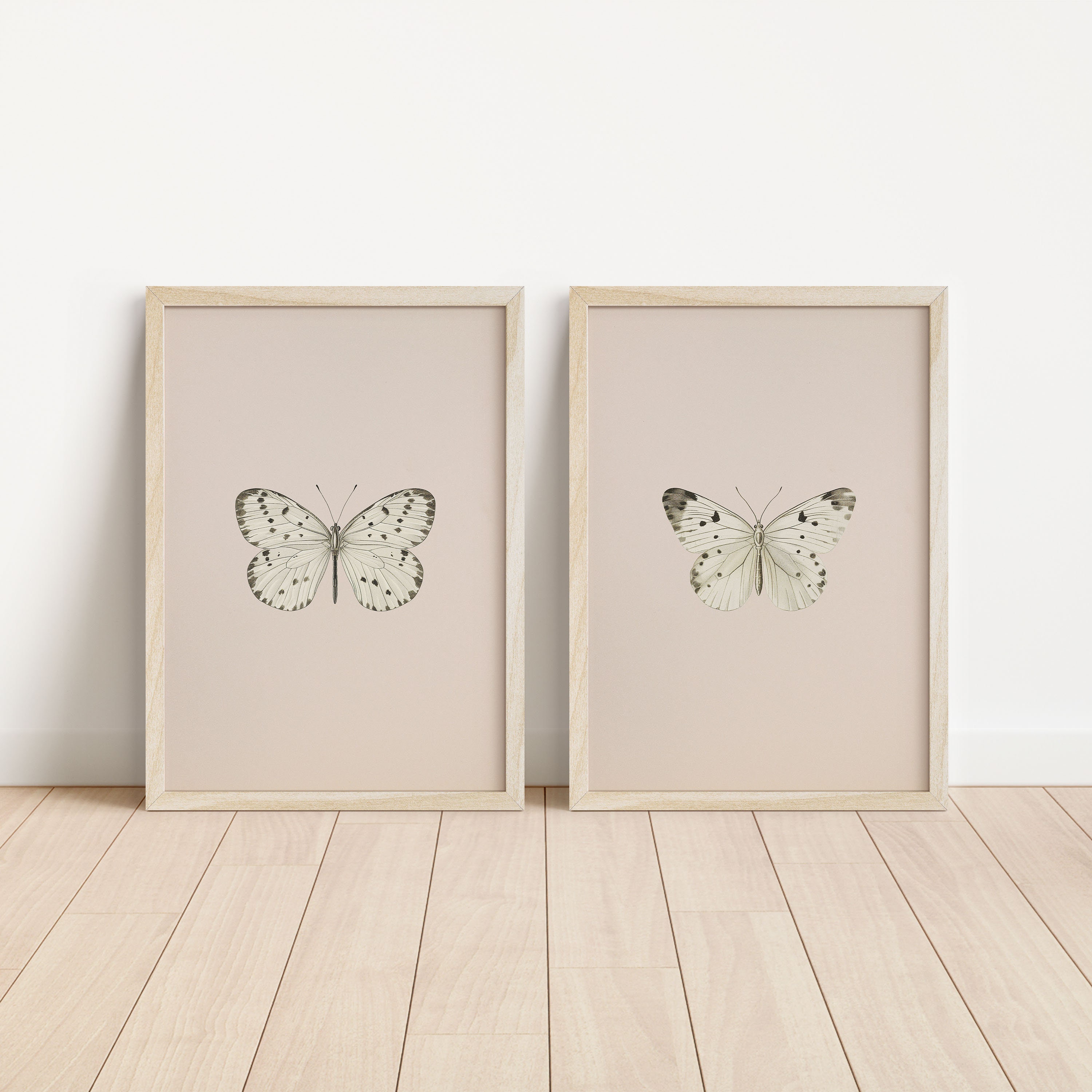 Minimalist Butterfly PRINTABLE Wall Art | Set of 2 Boho Vintage Insect ...