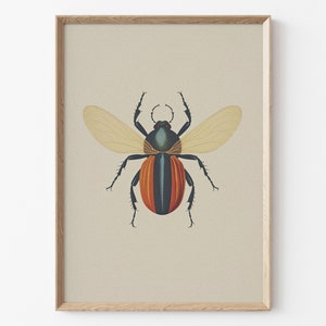 Vintage Bug Insect, Antique Beetle PRINTABLE Wall Art Print | Minimalist Insect Poster | Boho Neutral Home Decor Instant DIGITAL DOWNLOAD