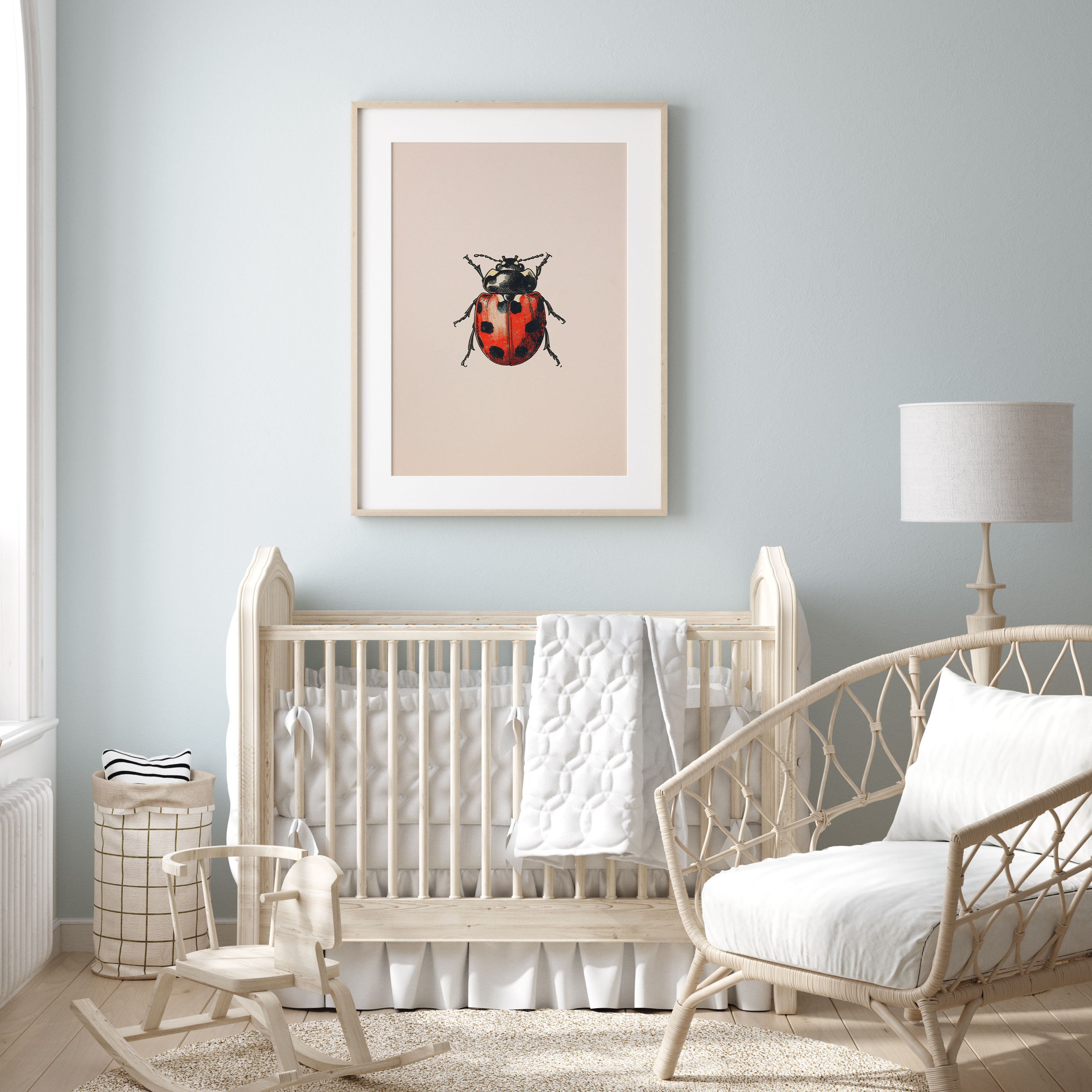 Vintage Ladybug, Colourful Beetle PRINTABLE Wall Art Print | Cute Red ...
