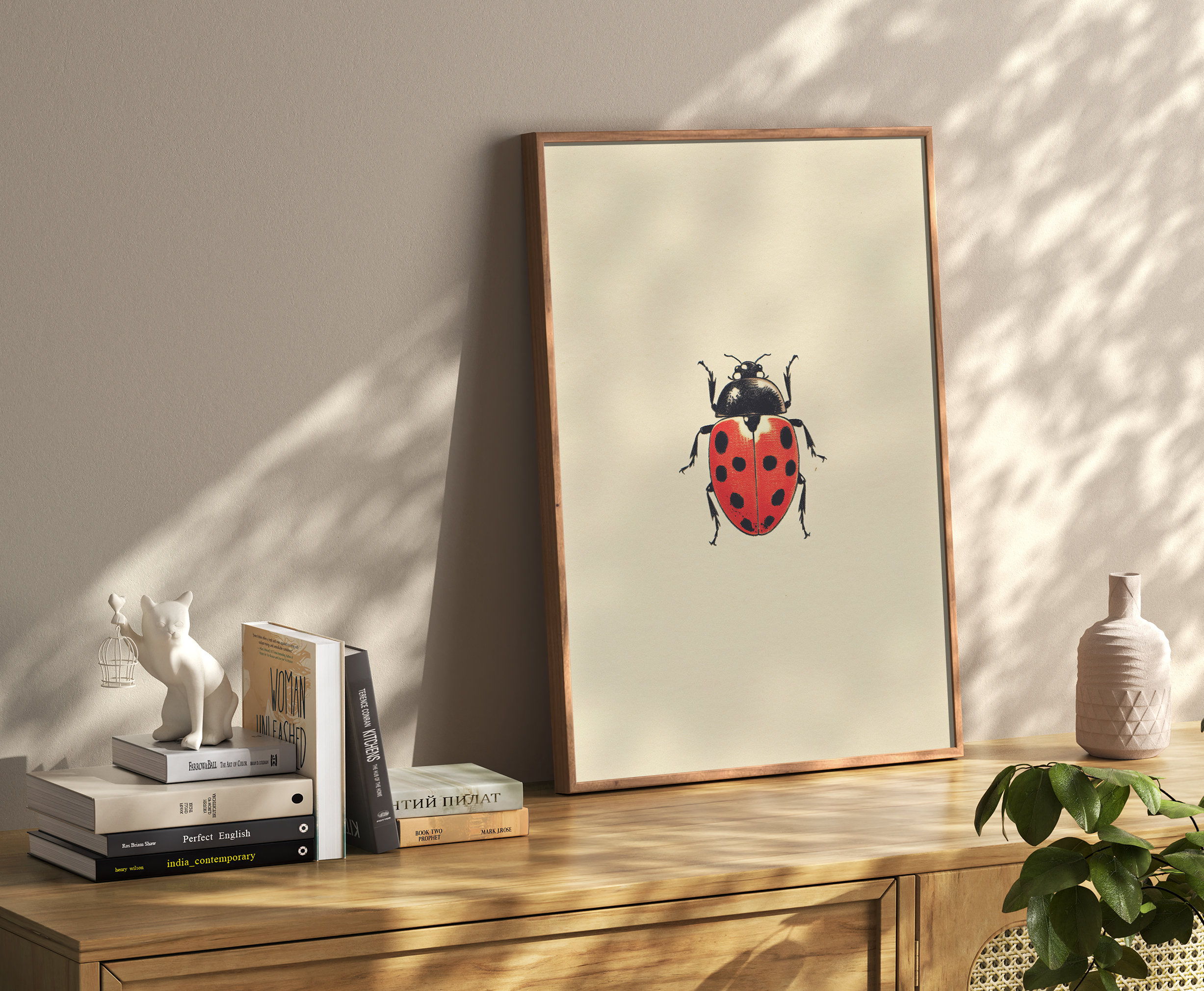 Vintage Ladybug, Antique Beetle PRINTABLE Wall Art Print | Red ...