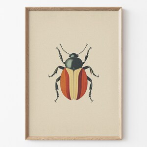 Vintage Bug Insect, Antique Beetle PRINTABLE Wall Art Print | Minimalist Insect Poster | Boho Neutral Home Decor Instant DIGITAL DOWNLOAD