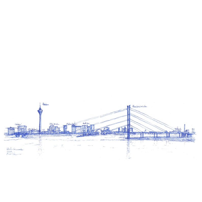 Düsseldorf Skyline in blau Bild 5
