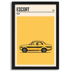 Ford Escort RS2000 Mk1 - 1974, Minimalist Poster, Digital Print, Gift Idea, Wall Home Decor