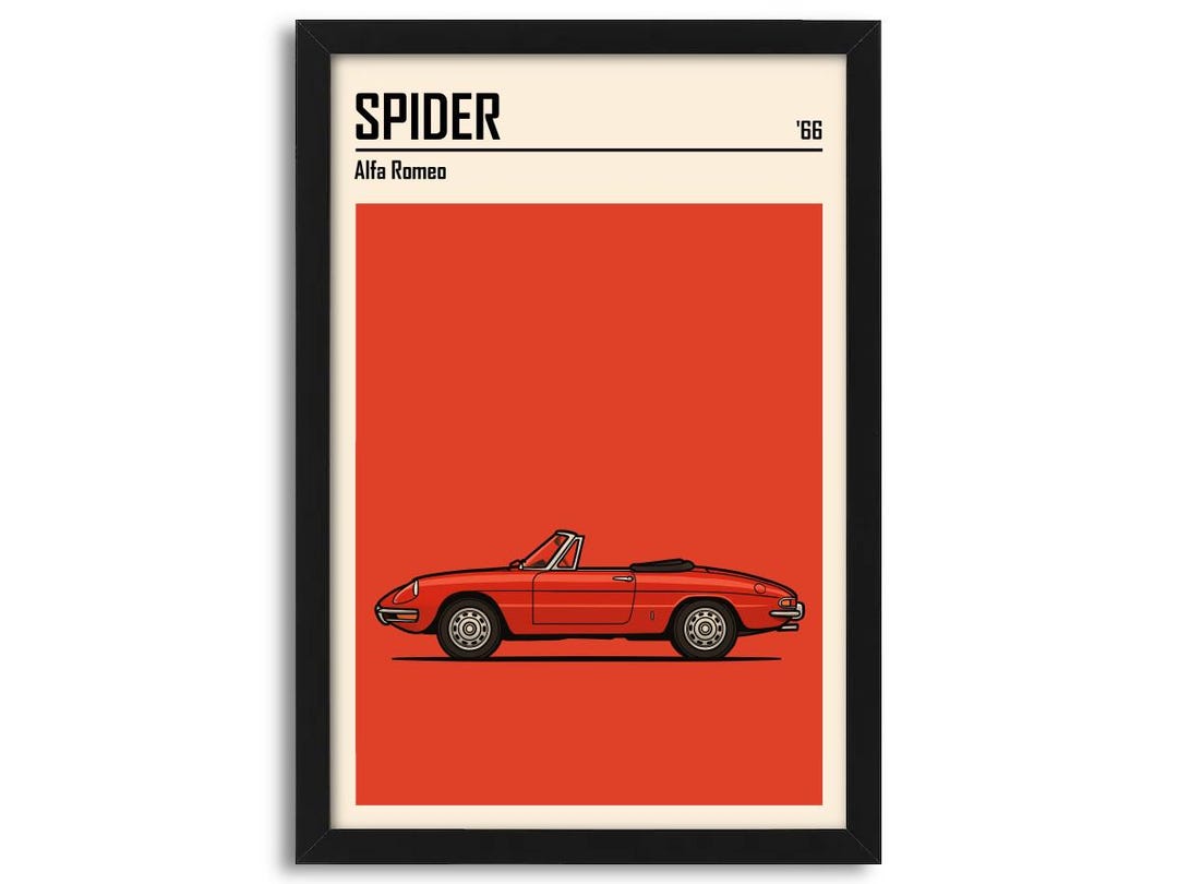 Alfa Romeo Spider - 1966, Minimalist Poster, Digital Print, Gift