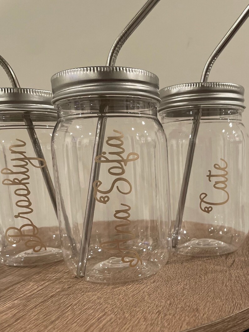 Personalized Plastic Mason Jar Party Cups Party Favors Etsy