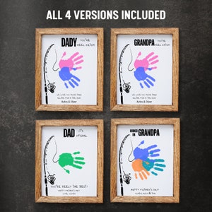 Father's Day Keepsake Handprint Printable DIY Craft Gift for Dad Daddy ...