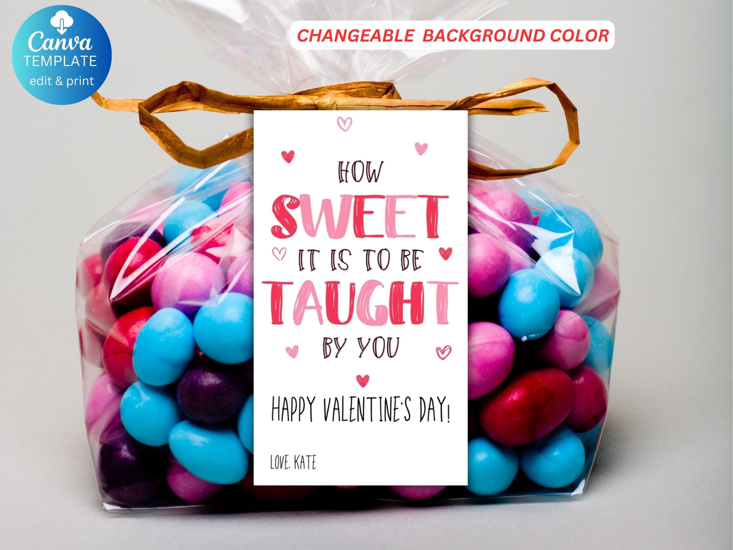 Teacher Valentines Day Printable Gift Tag Template, Personalized Thank ...