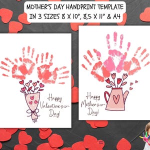 Artesanato para impressão de mão para aniversário de dia dos namorados, dia das mães, presente para mãe, pai, avó, atividade de sala de aula infantil personalizada editável, lembrança