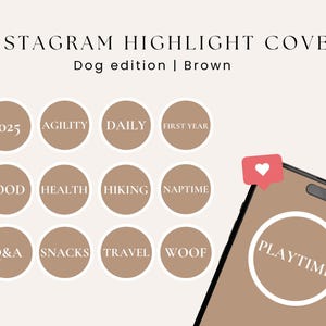 70 Instagram Highlight Covers mit Hunde Theme, Pets Story Icons für Social Media