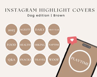 70 Instagram Highlight Covers with Dog theme, Pets Story Icons for Social Media